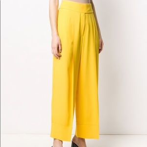NWOT Sara Battalgia wide high waist yellow pants